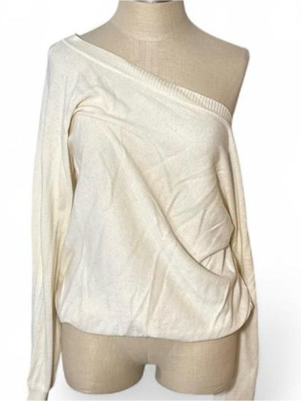 ALLOY Cream Off-the-Shoulder Lightweight Sweater